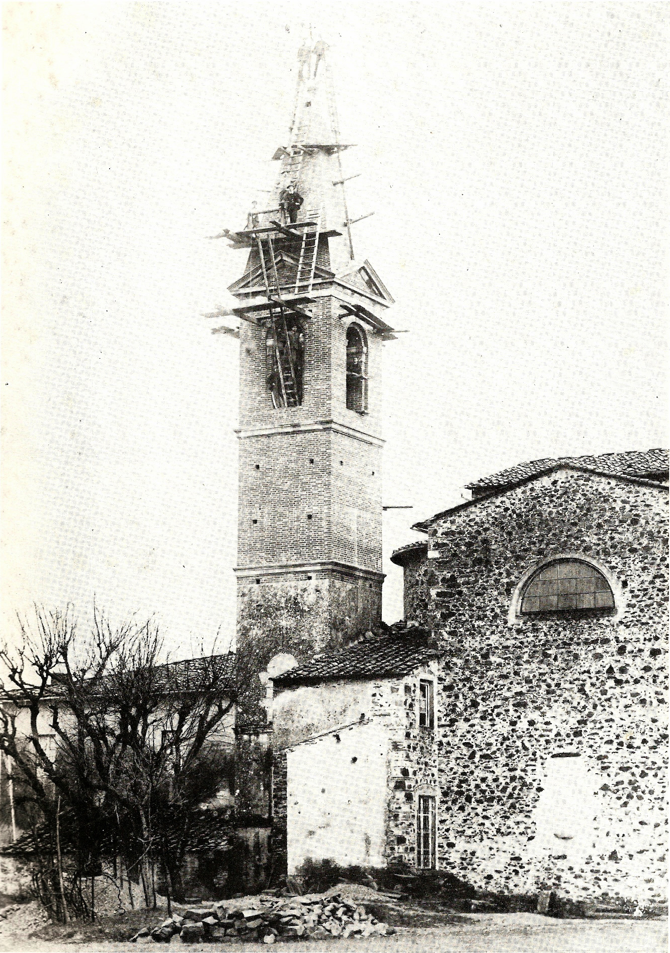 Foto storica del campanile di Spianate